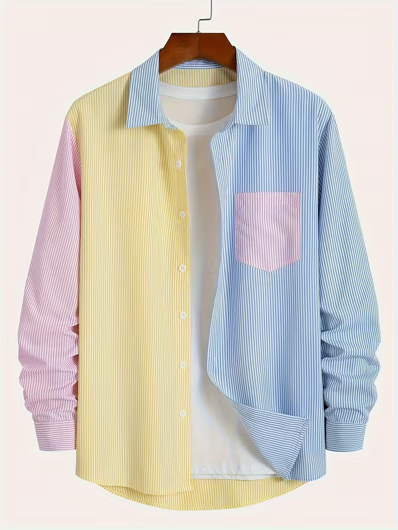 Men's  Classic Striped Long Sleeve Shirt