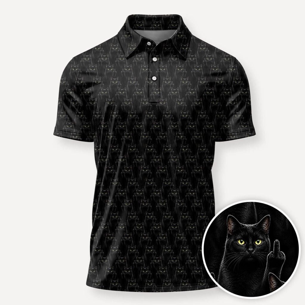 Personalized Polo Shirt – Cat Pattern