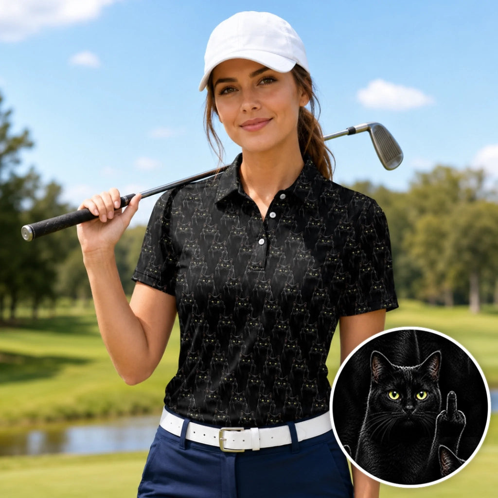 Personalized Polo Shirt – Cat Pattern