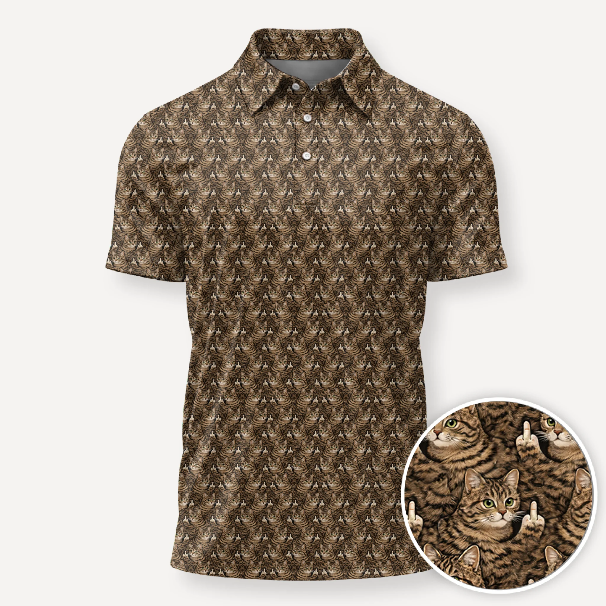 Personalized Polo Shirt – Cat Pattern