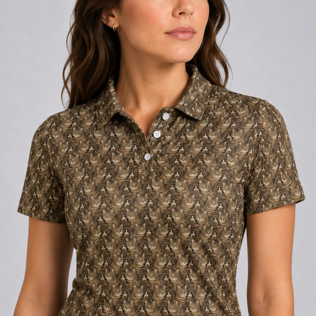 Personalized Polo Shirt – Cat Pattern