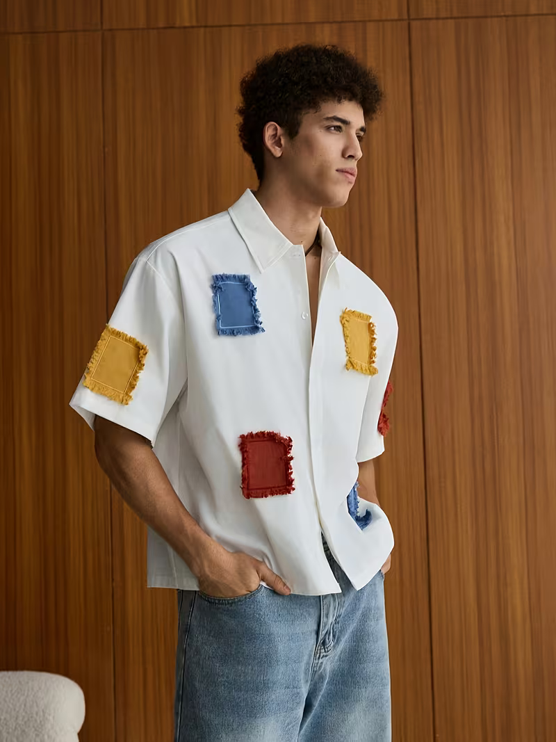 Men's Color Block Patchwork Shirt