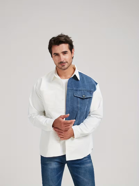 Men's Denim Style Long Sleeves Shirt