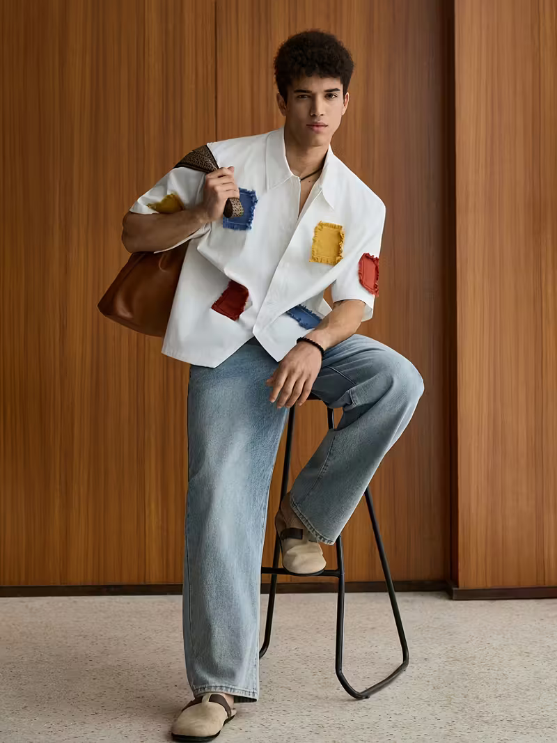 Men's Color Block Patchwork Shirt