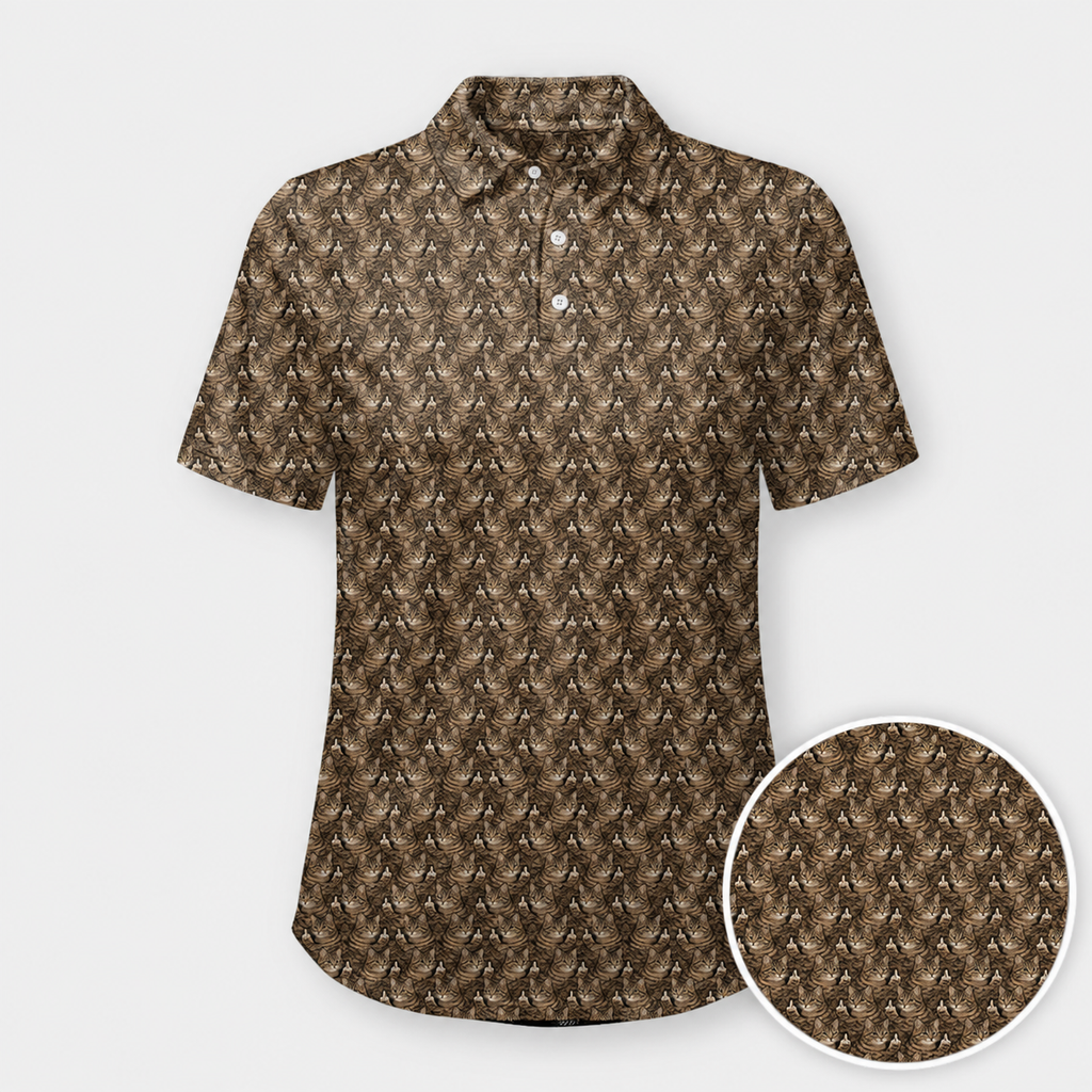 Personalized Polo Shirt – Cat Pattern